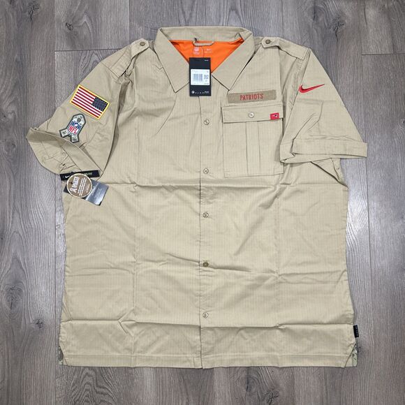 New England Patriots Nike 2019 Salute to Service Sideline Woven Button Shirt XXL - Picture 1 of 7